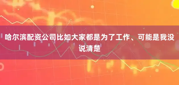 哈尔滨配资公司比如大家都是为了工作、可能是我没说清楚